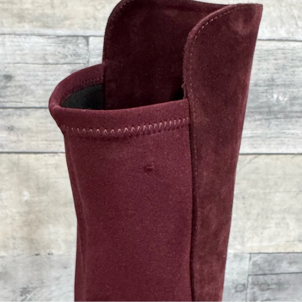 NWOT STUART WEITZMAN 5050 OVER THE KNEE SUEDE BOOTS IN CABERNET - SIZE - 5B .US